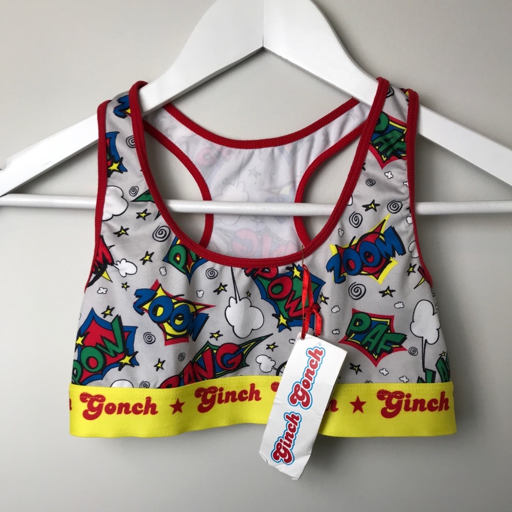 Ginch Gonch Comic Sports Bra Womens XS